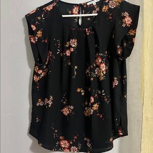 Floral Black Blouse